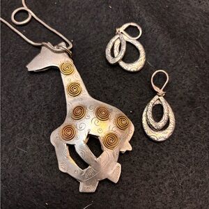 Brass Giraffe - Necklace and pendant! 4” tall (length)!